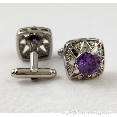 2016 fashion high quality metal diamond custom cufflink